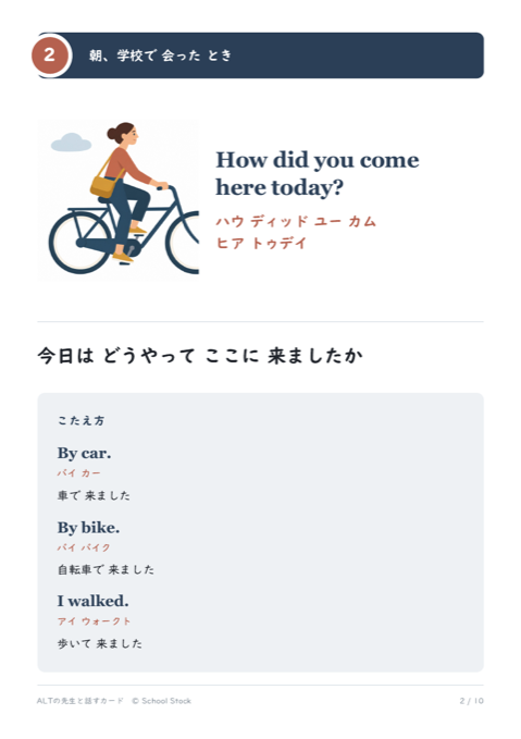 どうやって来たかのカードの紙面