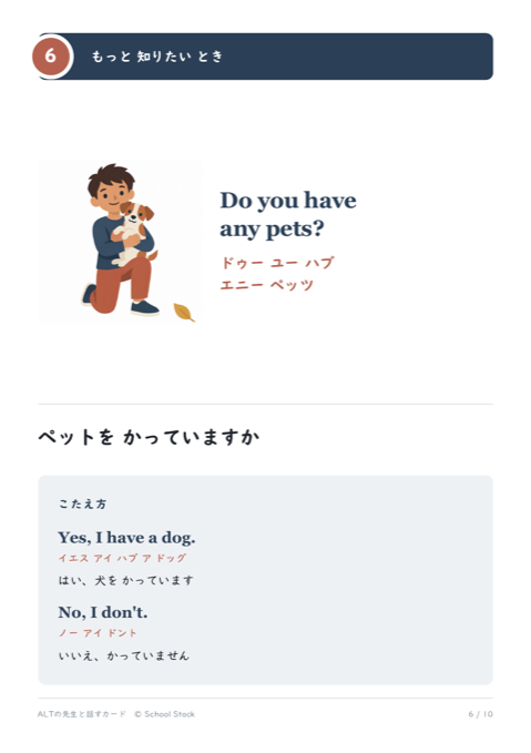 ペットのカードの紙面