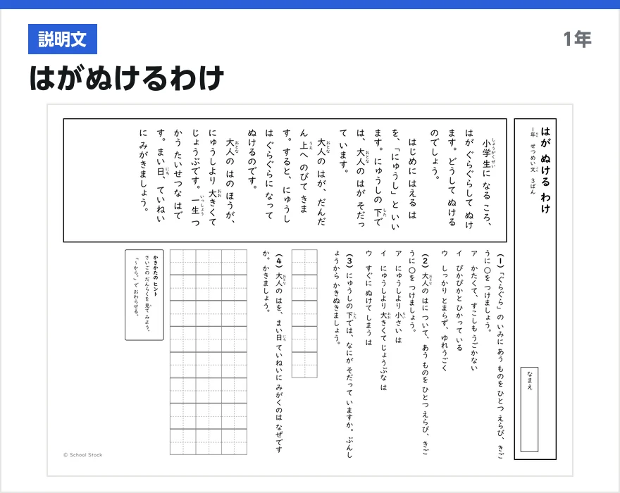 説明文 はがぬけるわけ