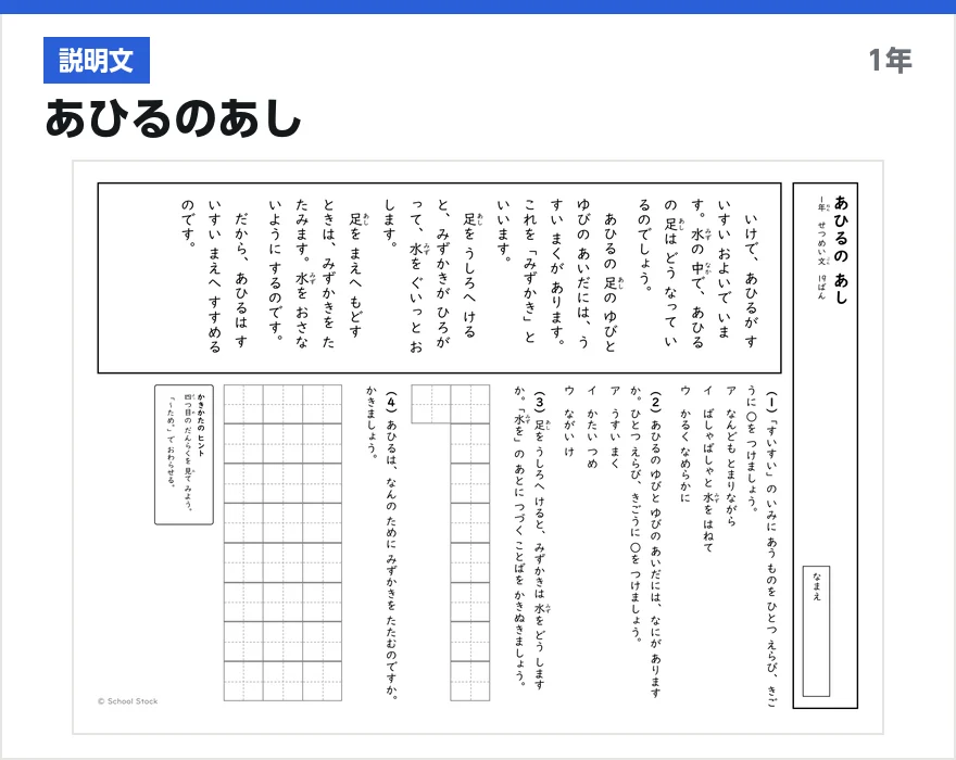 説明文 あひるのあし