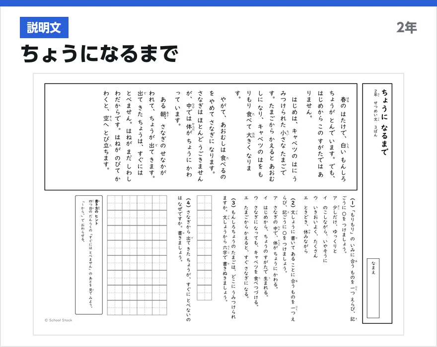 説明文 ちょうになるまで