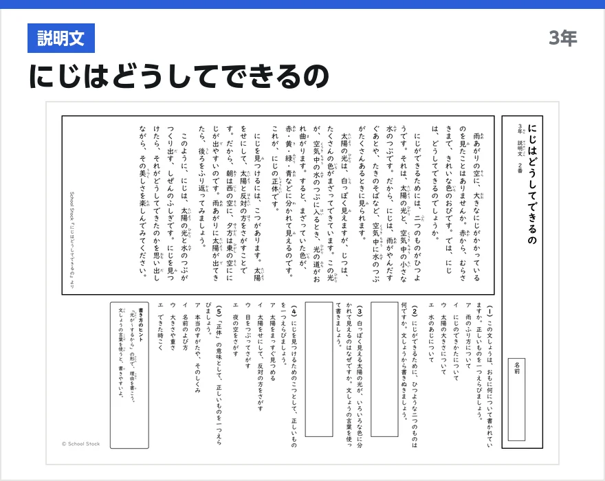 説明文 にじはどうしてできるの