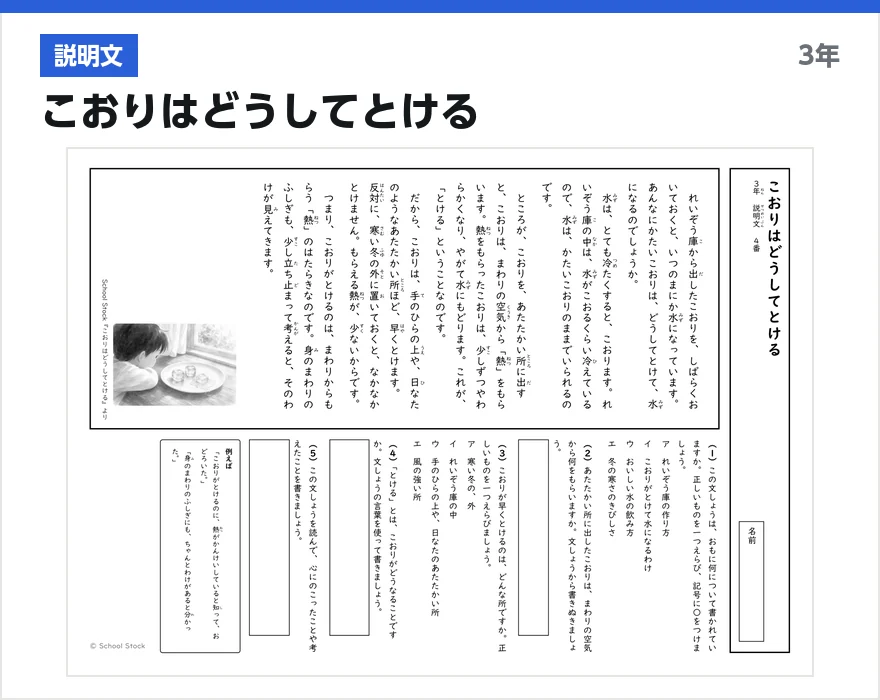 説明文 こおりはどうしてとける