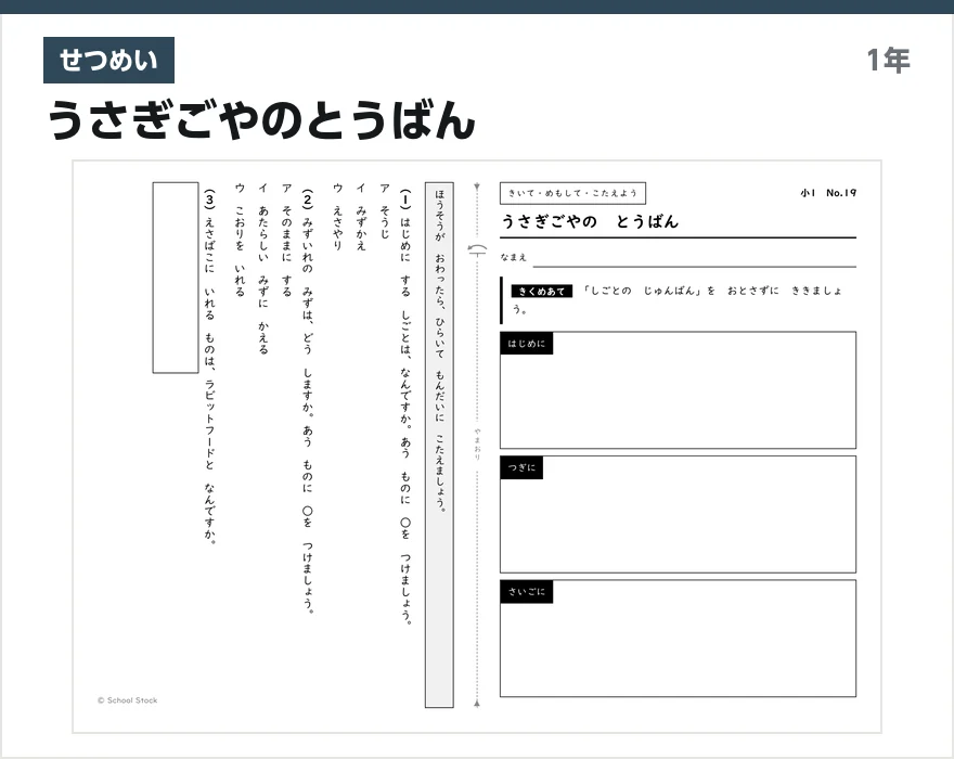 せつめい うさぎごやのとうばん