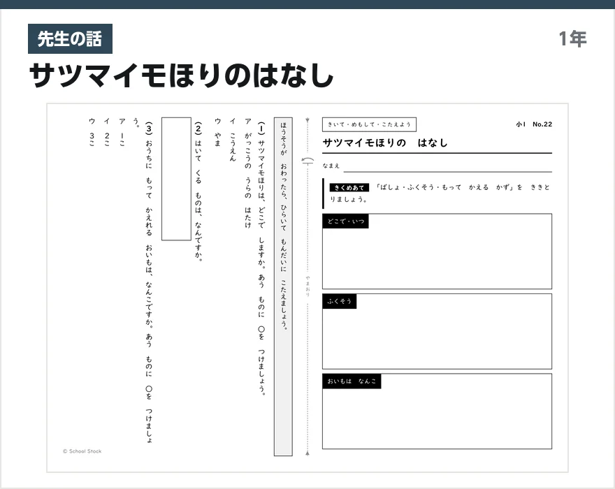 先生の話 サツマイモほりのはなし
