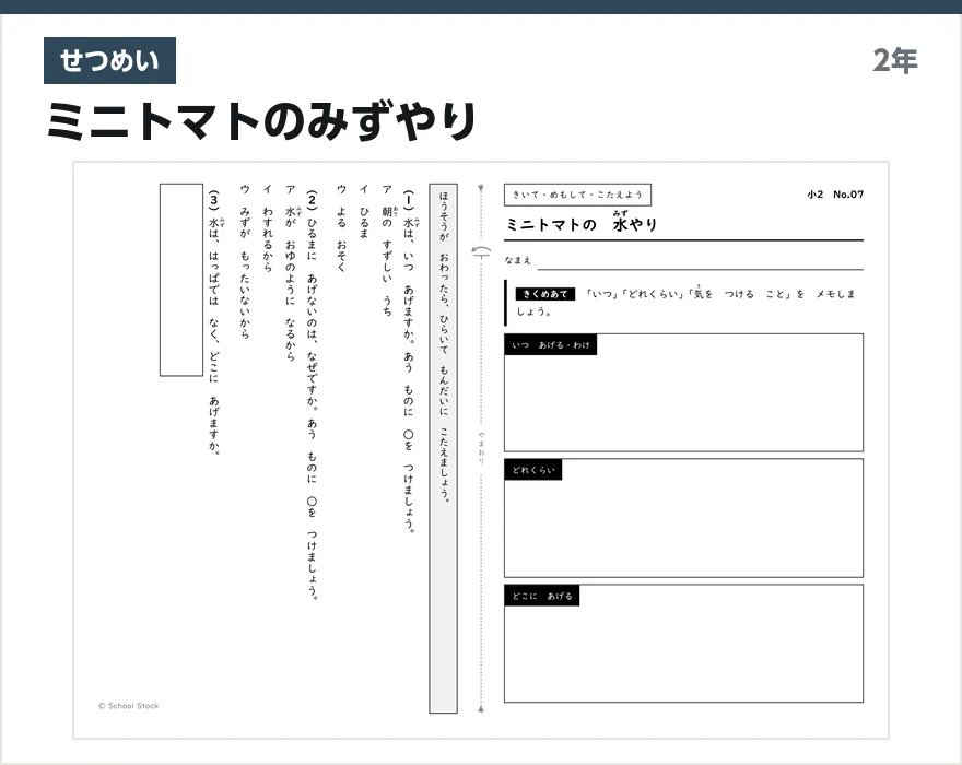 せつめい ミニトマトのみずやり