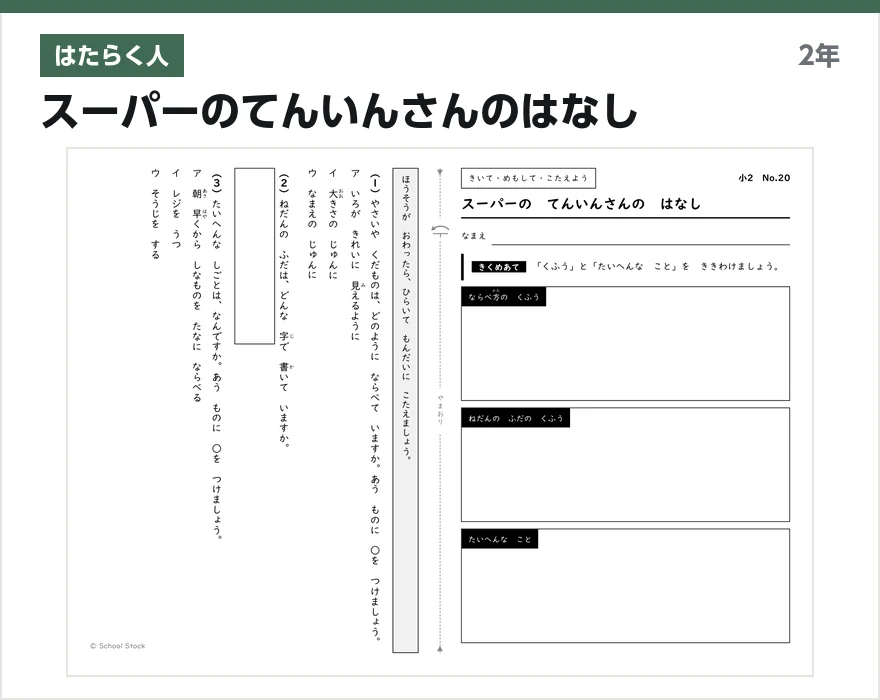 はたらく人 スーパーのてんいんさんのはなし