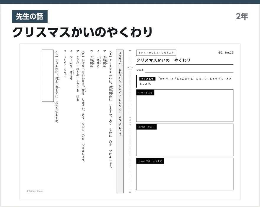 先生の話 クリスマスかいのやくわり