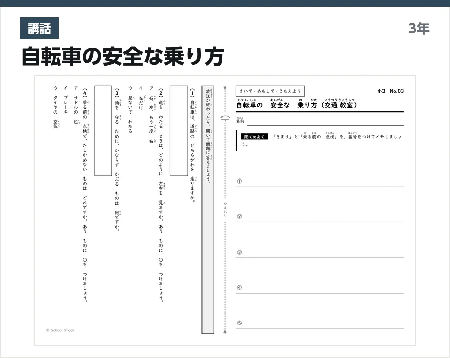 講話 自転車の安全な乗り方