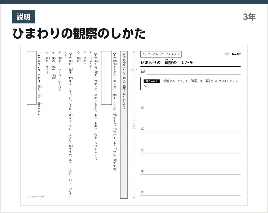 説明 ひまわりの観察のしかた