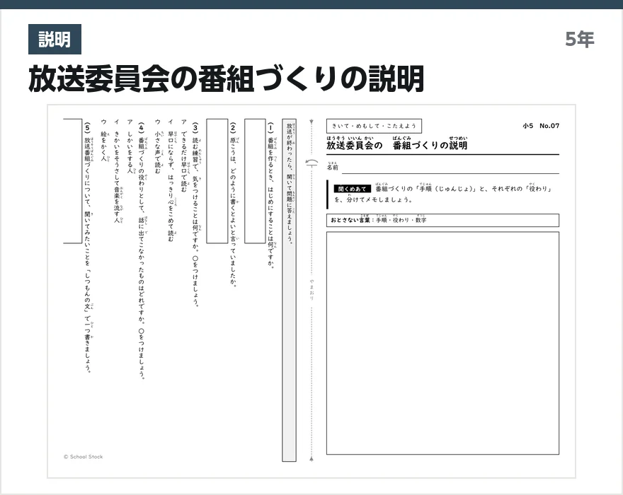 説明 放送委員会の番組づくりの説明
