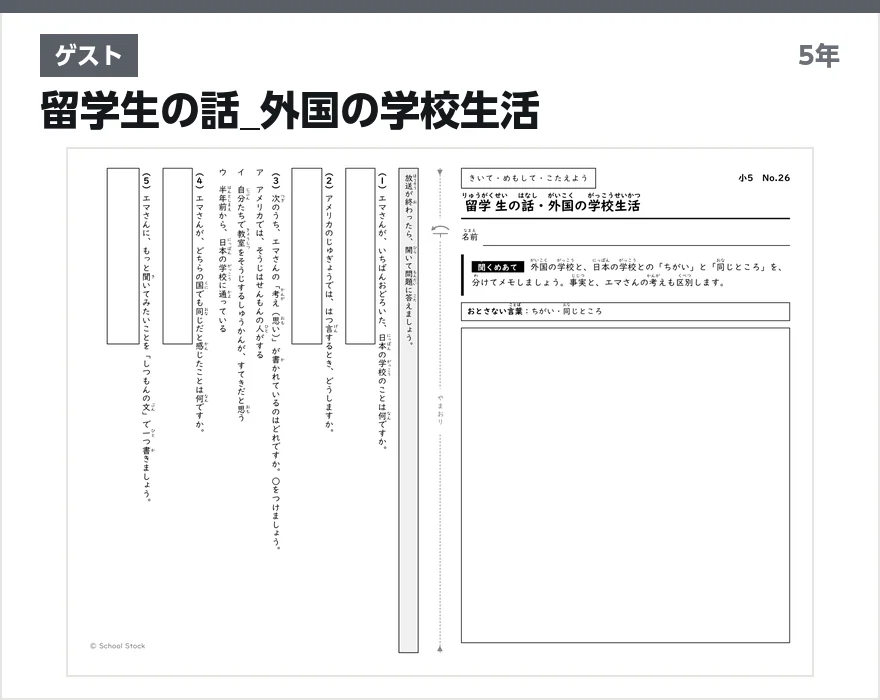 ゲスト 留学生の話_外国の学校生活