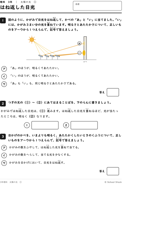 はね返した日光