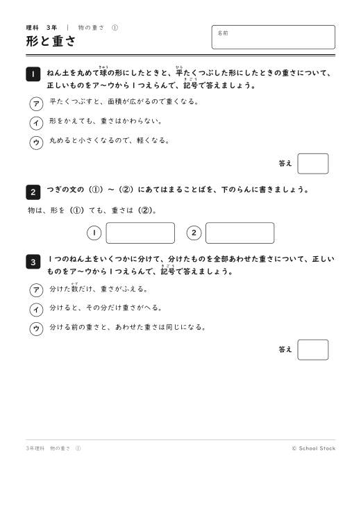 形と重さ