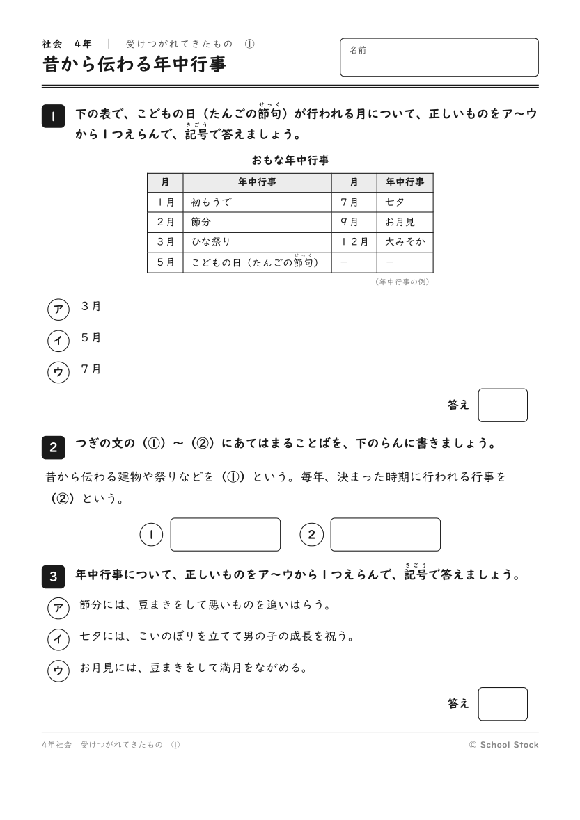 昔から伝わる年中行事