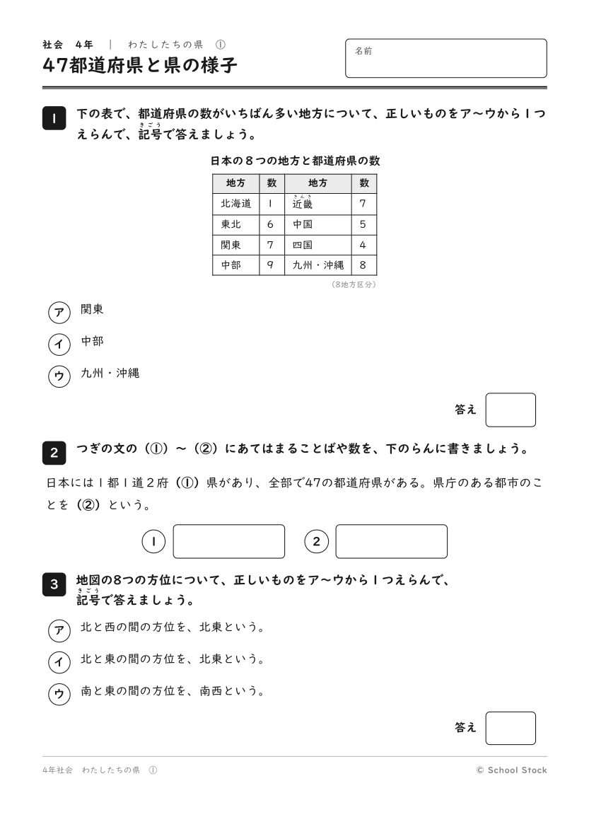 47都道府県と県の様子