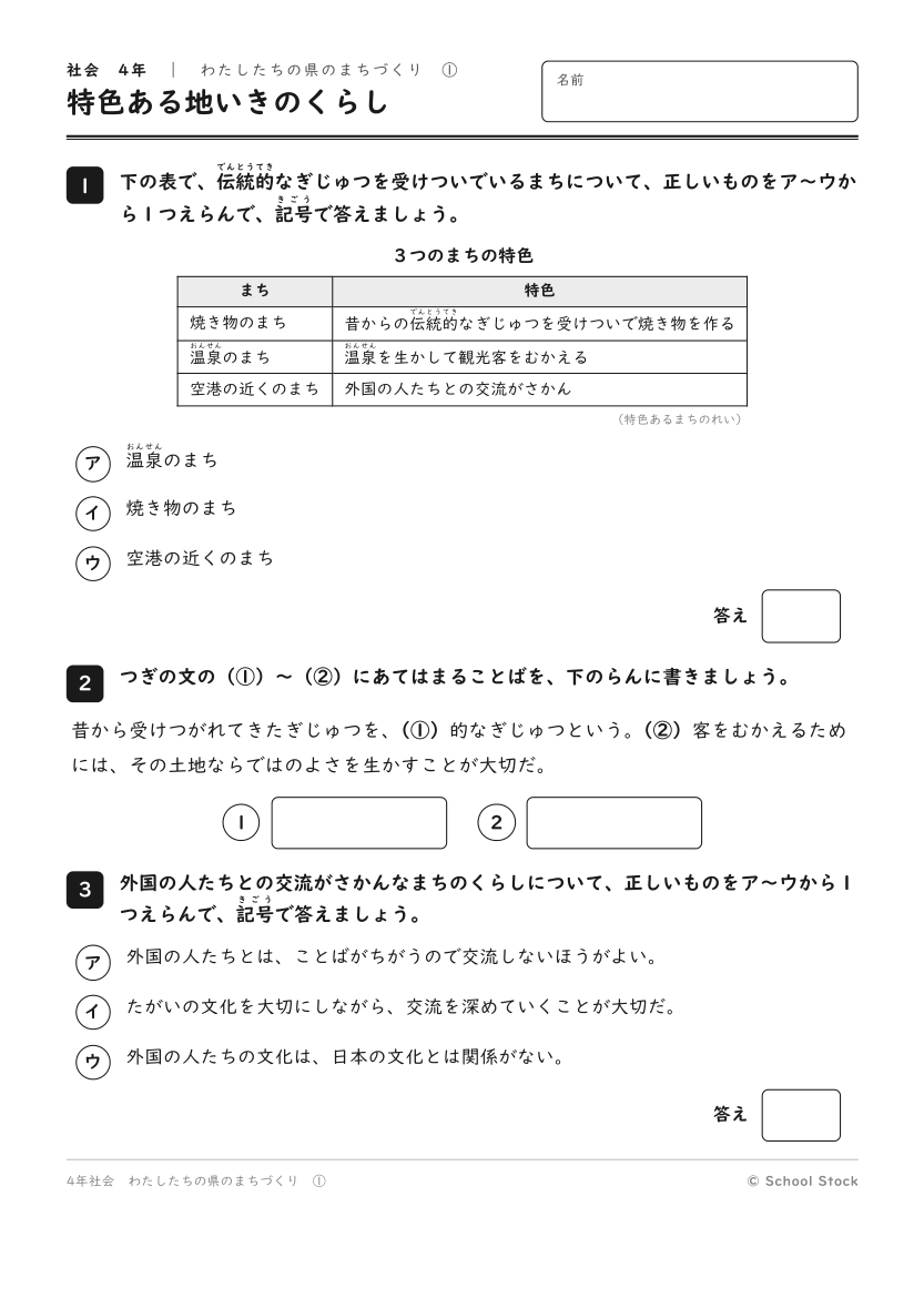特色ある地いきのくらし