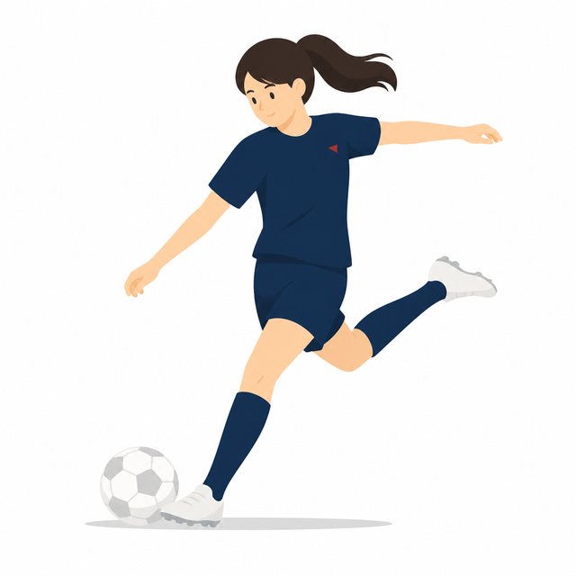 中学生・サッカー・シュートする女子