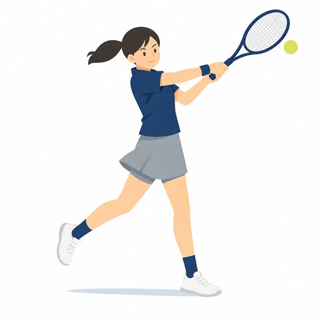 中学生・ソフトテニス・ストロークの女子