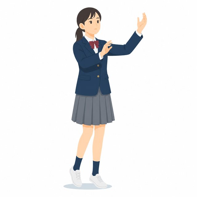 中学生・合唱コン・指揮する女子（ブレザー）