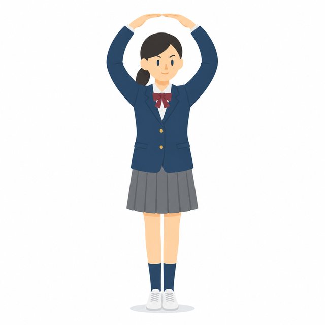 中学生・まる（OK）サインの女子（ブレザー）