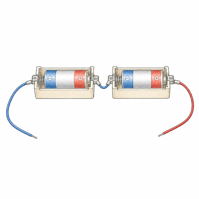 かん電池2個の直列つなぎ