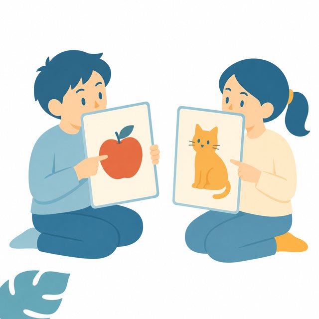 外国語・絵カードで言い合うペア