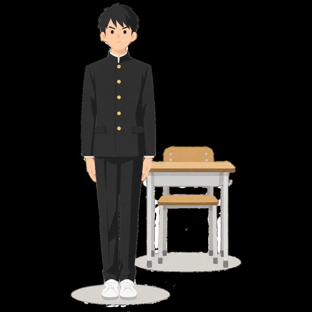 中学生・号令をかける男子（学ラン）