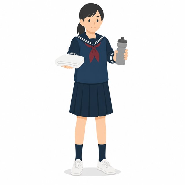 中学生・マネージャーの女子（セーラー服）