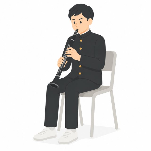 中学生・吹奏楽・クラリネットの男子（学ラン）