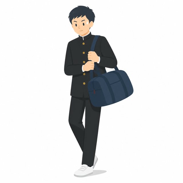中学生・部活バッグをかつぐ男子