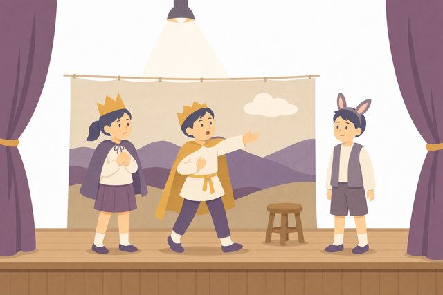 学習発表会のイラスト