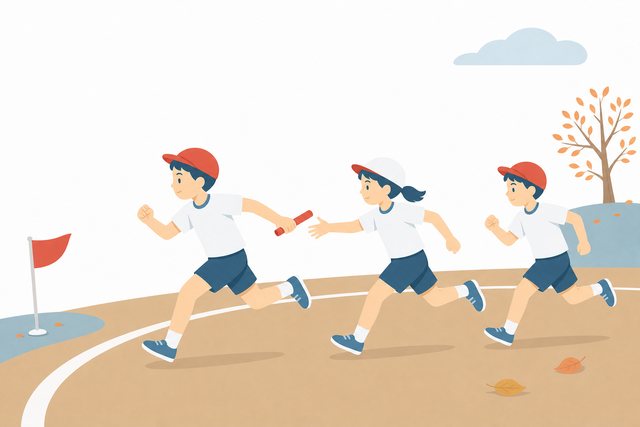 運動会のリレーのイラスト
