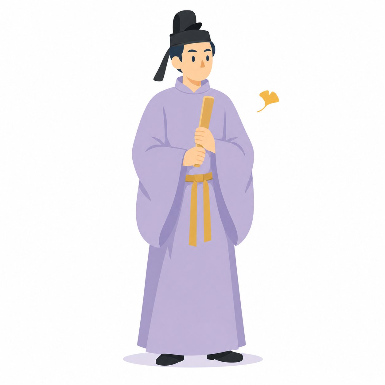 聖徳太子（想像図）。しゃくを持った聖徳太子の想像図。