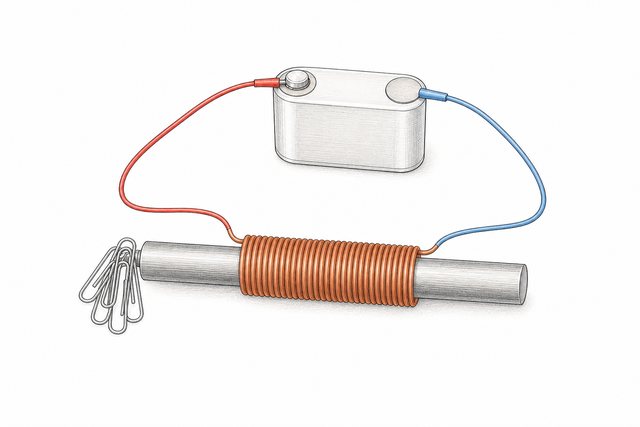 電磁石（コイルと鉄しんと電池）