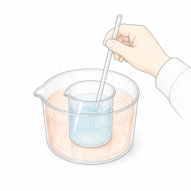 湯せんであたためてとかす