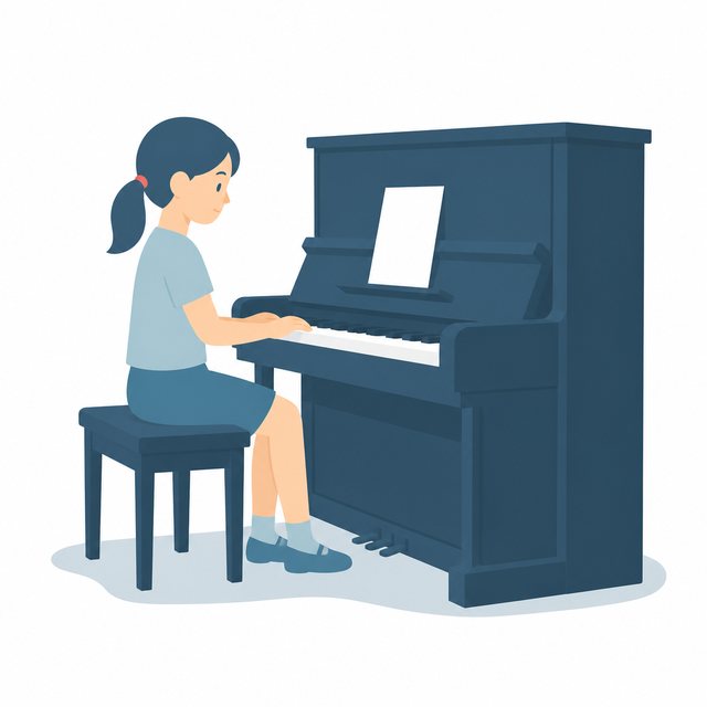 小学生・ピアノをひく子
