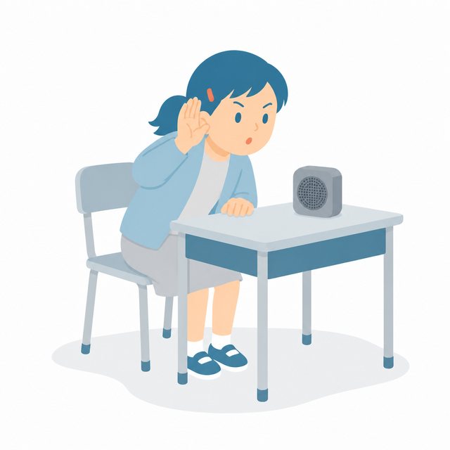 小学生・リスニングをする子
