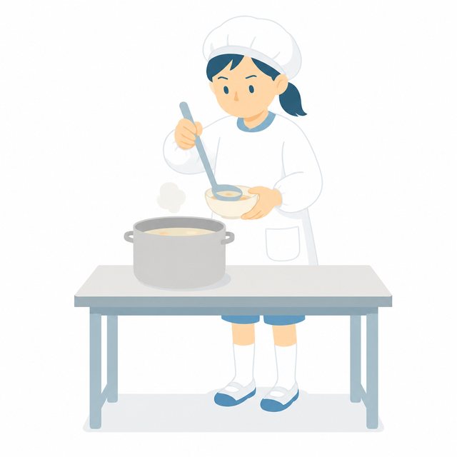 小学生・はいぜんをする子