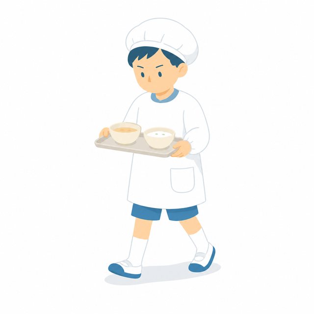 小学生・きゅうしょくをはこぶ子