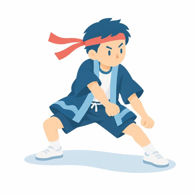 小学生・ソーラン節をおどる子（あみを引く）