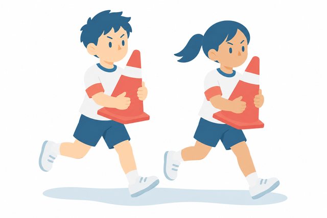 小学生・用具係（コーンを運ぶ）