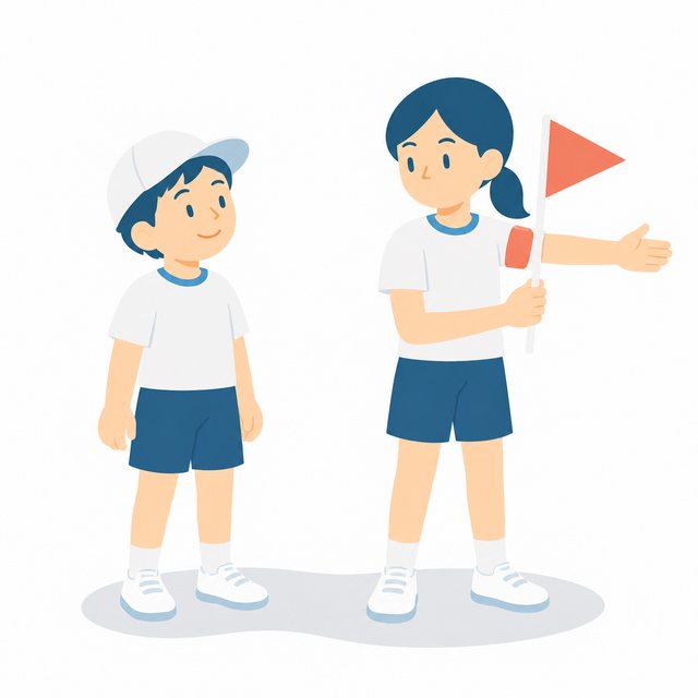 小学生・決勝係（等しょう旗へ案内する）