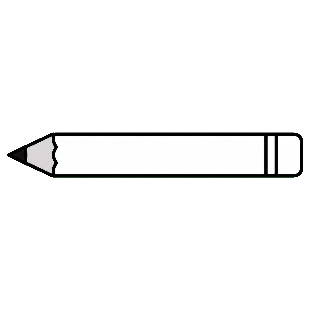 算数の文章題挿絵・えんぴつ(1本)。文章題のための、1こだけの挿絵です。絵の中に個数を描きこんでいないので、問題文の数だけ紙面に並べて使えます。数と絵が食いちがうことが起きません。白黒コピーでも読める線画です。
