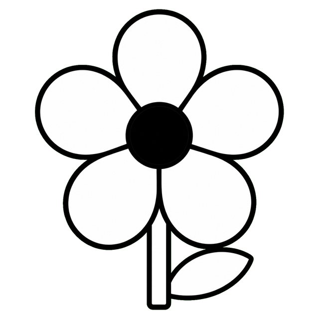 算数の文章題挿絵・花・中心が黒（1本）