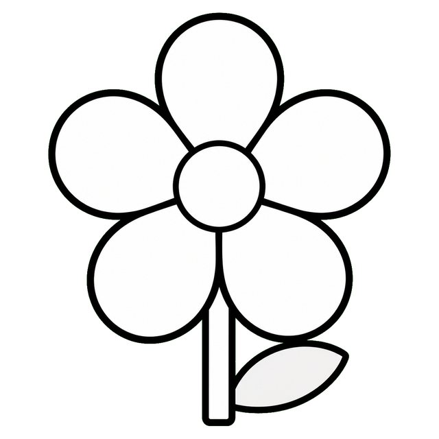 算数の文章題挿絵・花・中心が白（1本）
