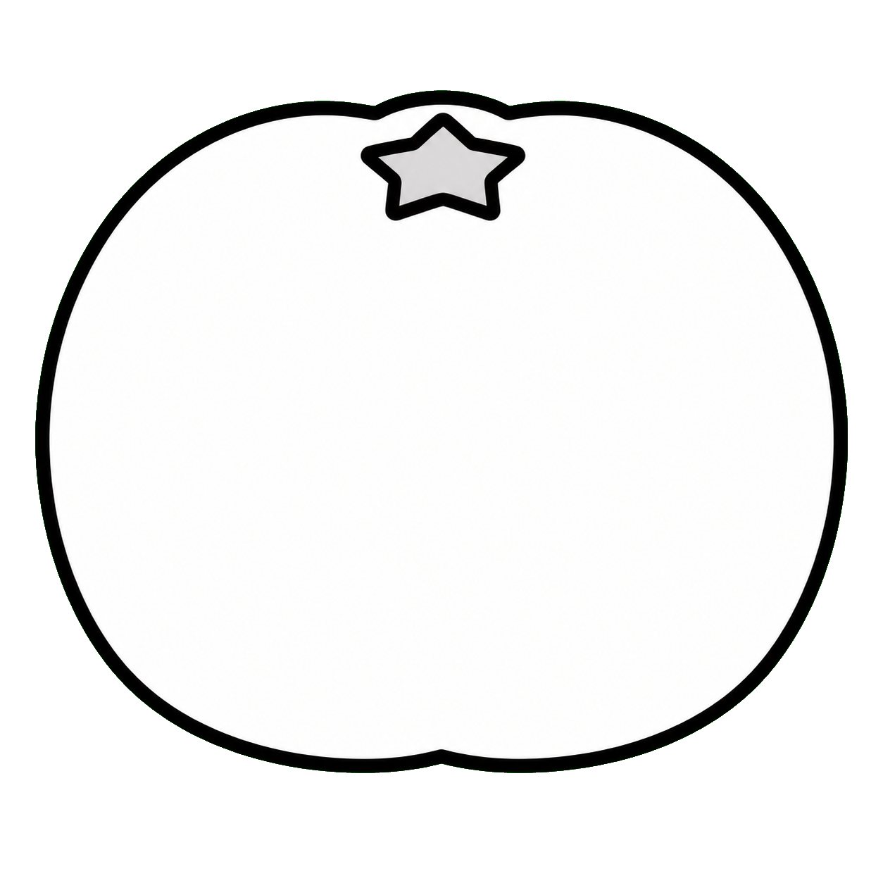 算数の文章題挿絵・みかん（1こ）。文章題のための、1こだけの挿絵です。絵の中に個数を描きこんでいないので、問題文の数だけ紙面に並べて使えます。数と絵が食いちがうことが起きません。白黒コピーでも読める線画です。