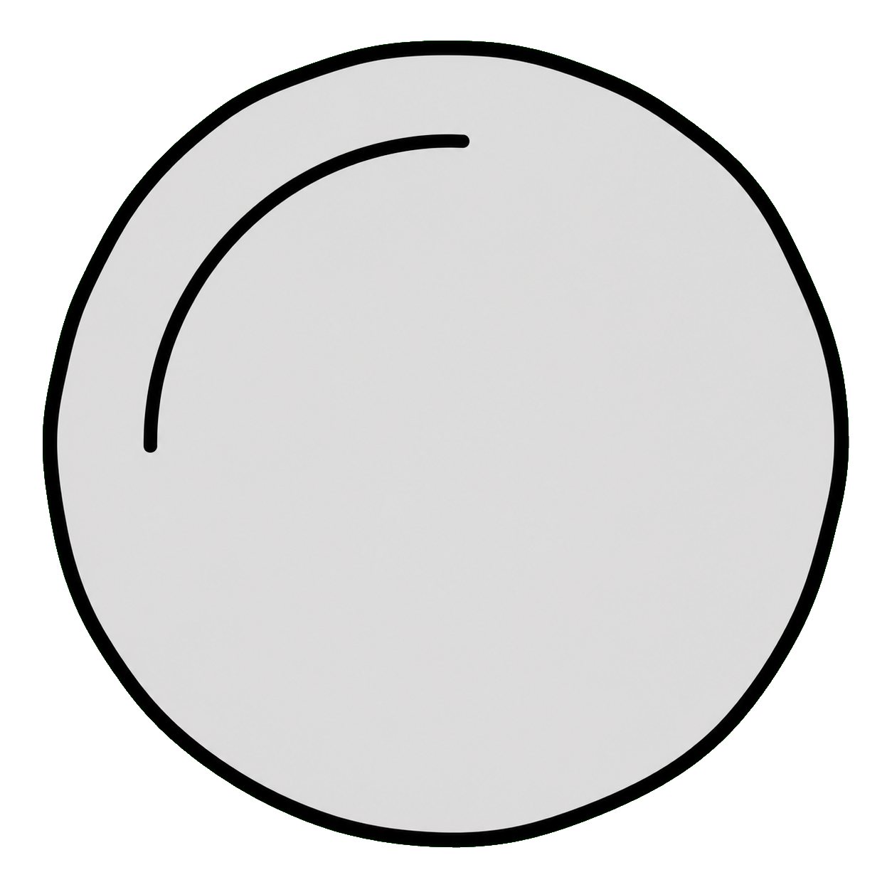 算数の文章題挿絵・おはじき（1こ）。文章題のための、1こだけの挿絵です。絵の中に個数を描きこんでいないので、問題文の数だけ紙面に並べて使えます。数と絵が食いちがうことが起きません。白黒コピーでも読める線画です。