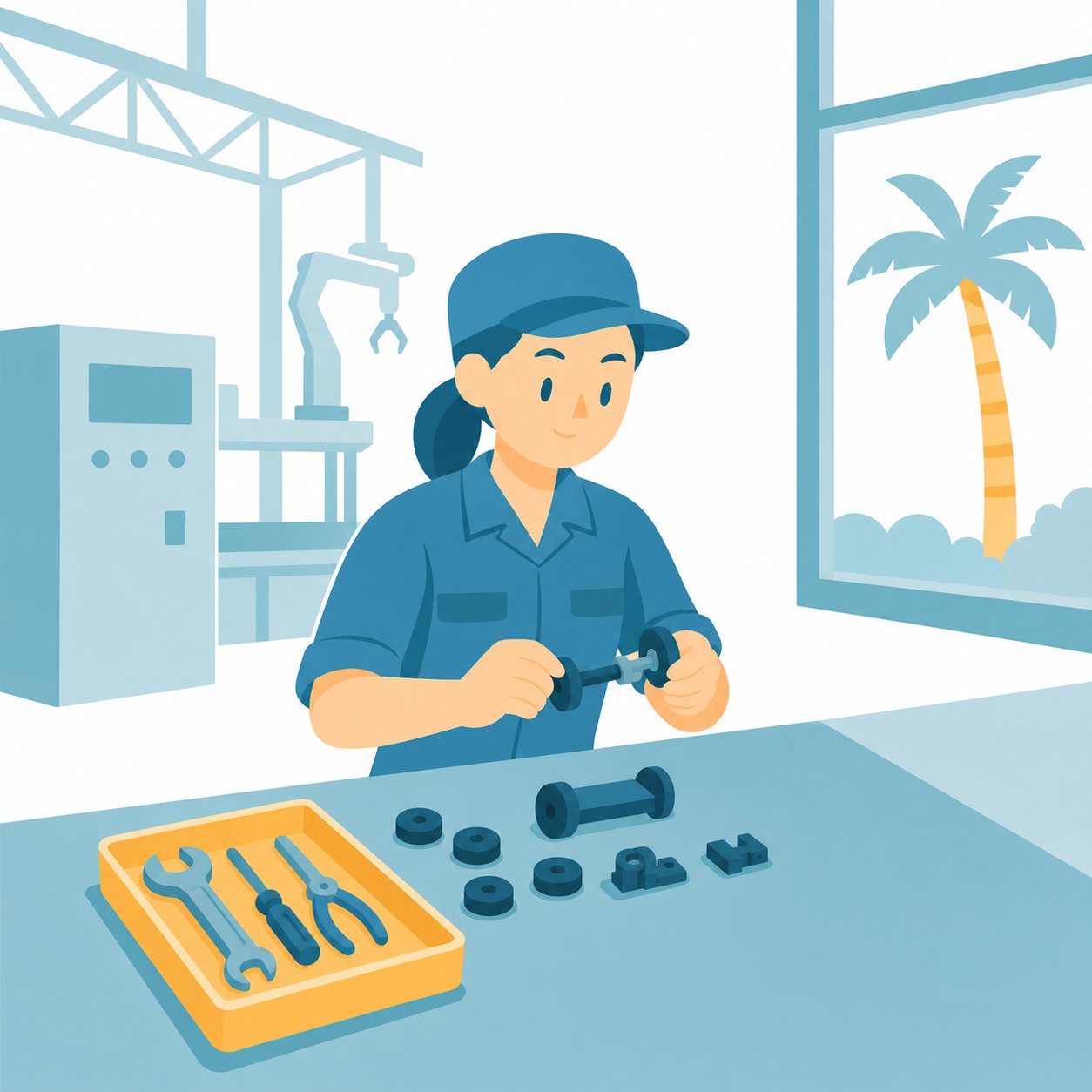 海外生産｜社会ことば辞典。会社が外国に工場をつくり、そこで製品を生産することです。