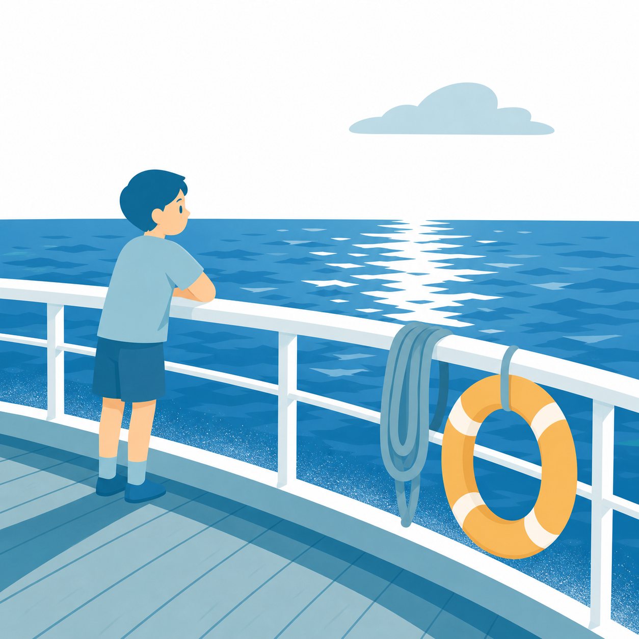 海洋｜社会ことば辞典。太平洋や大西洋のような、広くつながった海のことです。